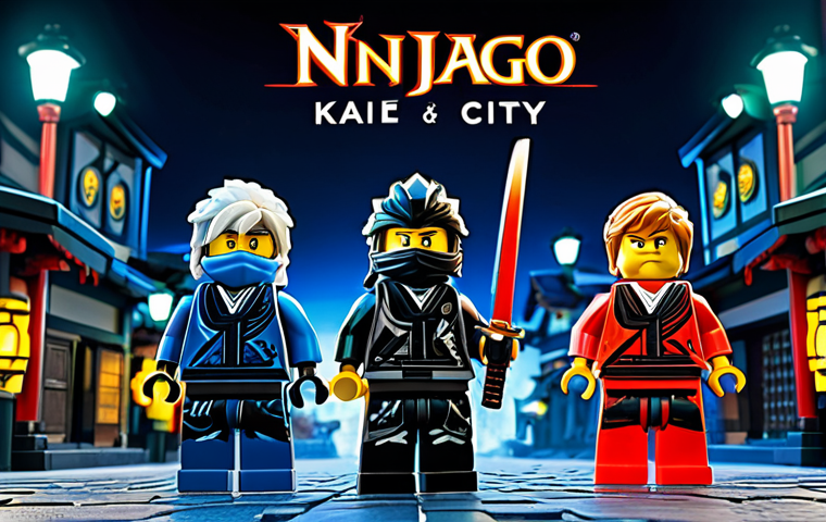 **Ninjago Team Portrait:** "The six Ninjago ninja (Kai, Jay, Zane, Cole, Nya, Lloyd) standing together heroically in Ninjago City, fully clothed in their ninja gi, appropriate attire, safe for work, perfect anatomy, vibrant colors, dynamic pose, family-friendly, professional lighting."