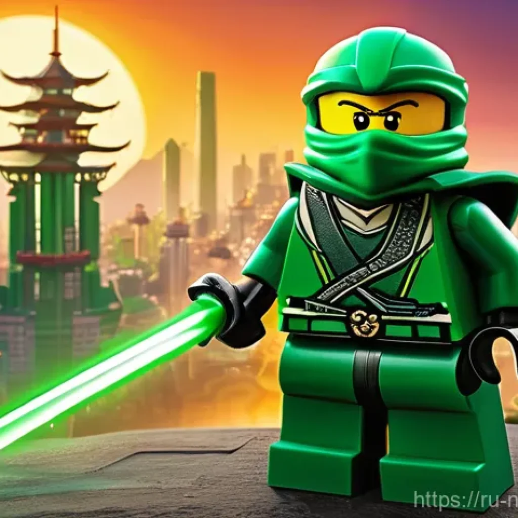 닌자고 시즌별 닌자의 성장 - **The Evolved Green Ninja**
    A dynamic, highly detailed image of Lloyd Garmadon, the Green Ninja,...