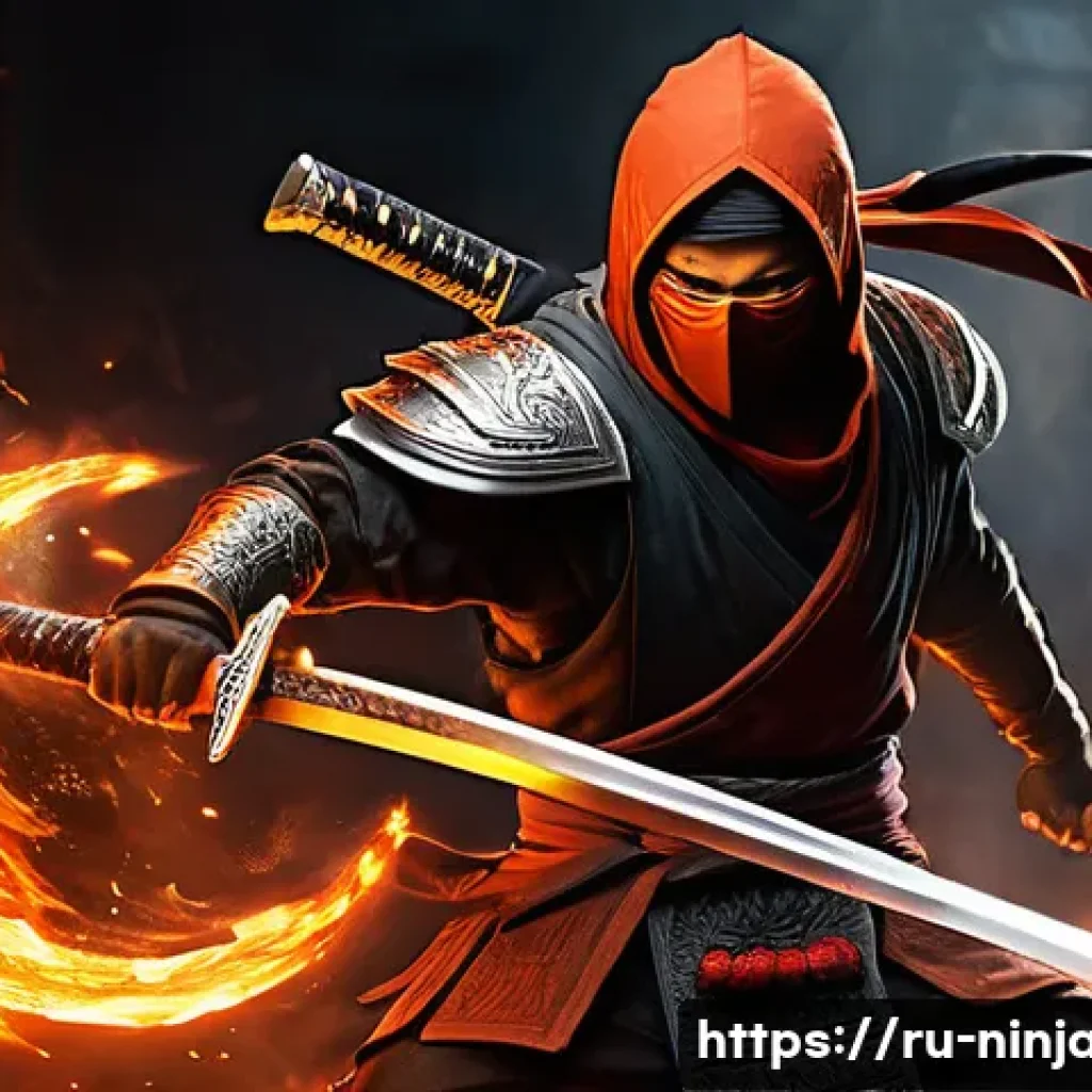 닌자고 카이의 무기 종류 - **Fiery Ninja Heart: Blade as the Warrior's Soul.**
A dynamic, full-body shot of Kai, the red ni...