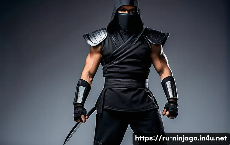 닌자고 닌자의 의상 제작 비하인드 - A highly detailed ninja costume showcasing a perfect balance of lightweight and durability, made fro...